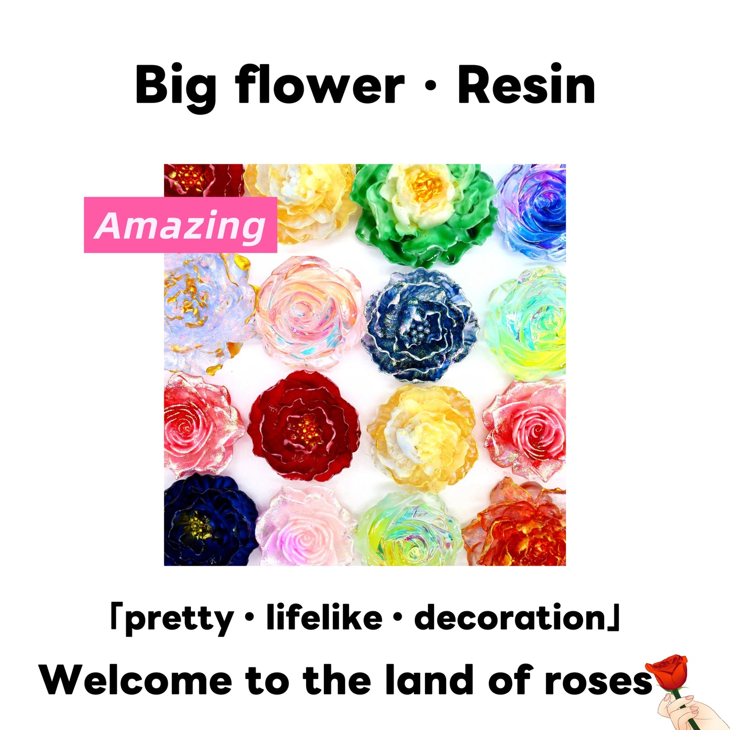 【Live Opening】 –Big Flower (Resin, with Heart & Cake) – Maya