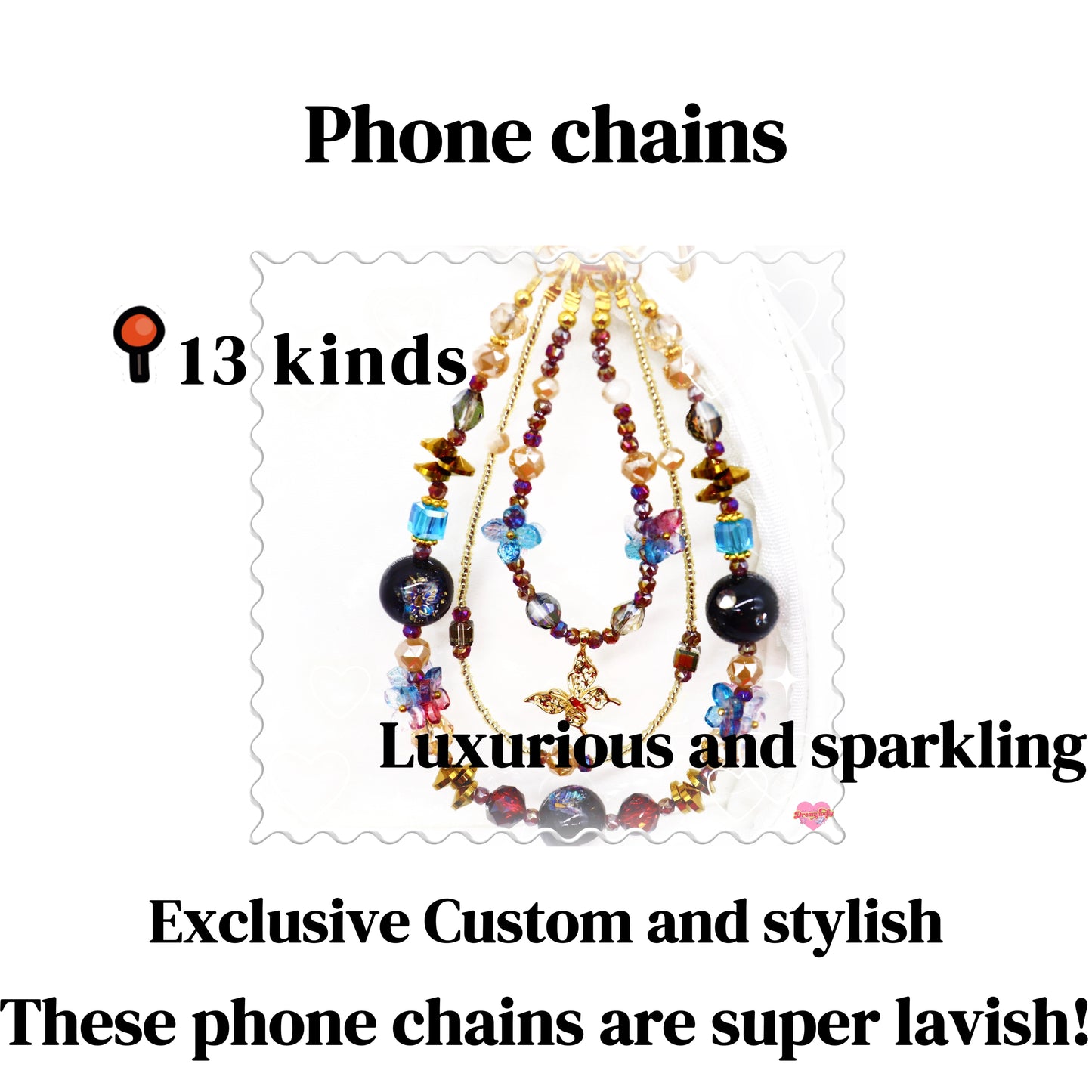 only 13 sets【Live Opening】Phone chains (Resin & glass) - Maya