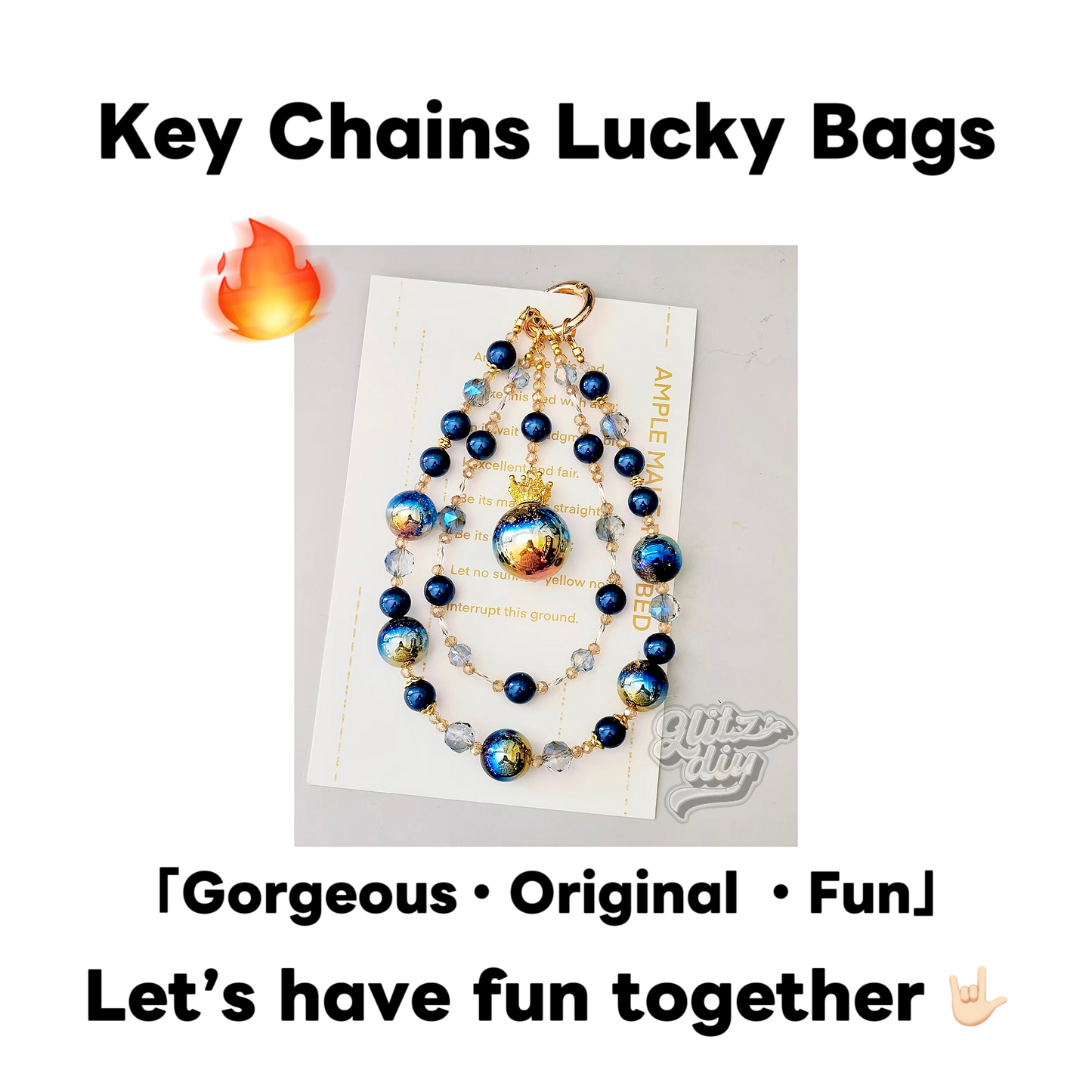 A<001>Key Chains Lucky Bags-Open in live & Glitz DIY