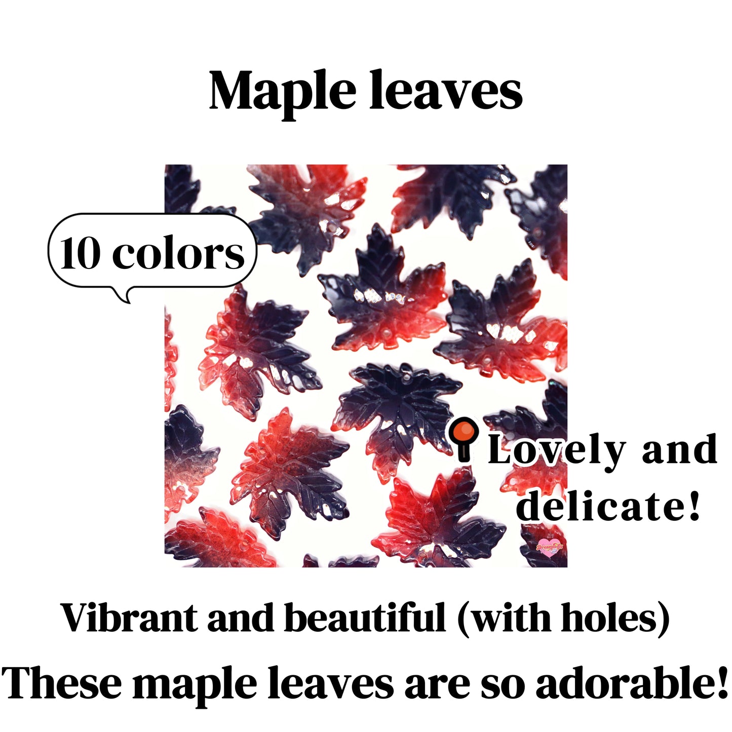 only 10 sets【Live Opening】Maple leaves (glass) (with heart and cake) - Maya